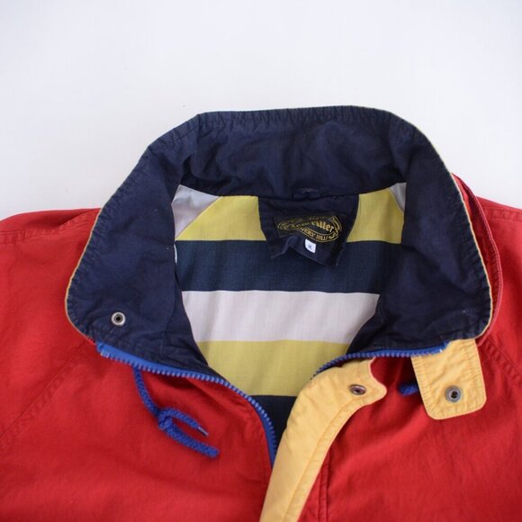 VTG Lewritter Beverly Hills Red Yellow Zip Up W/ Stowaway Hood Aviator Jacket M - Picture 11 of 13